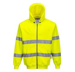 Portwest B305 Felpa con cappuccio e zip intera Hi-Vis