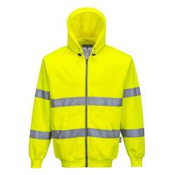 Portwest B305 Felpa con cappuccio e zip intera Hi-Vis