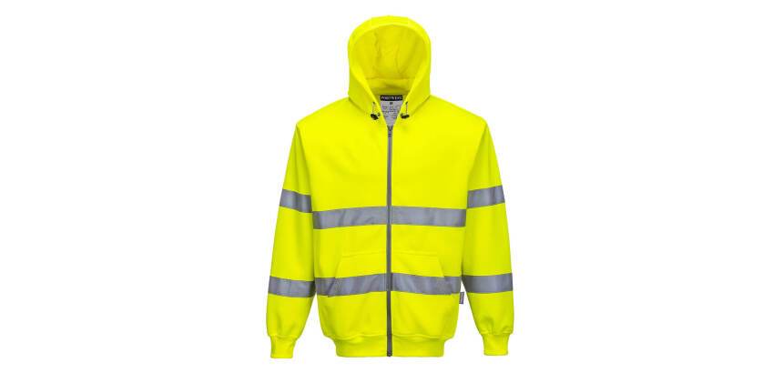 Portwest B305 Sweat zip HiVis à capuche