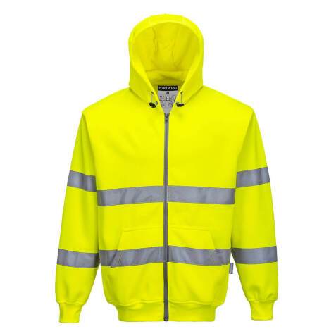 Portwest B305 Sweat zip HiVis à capuche