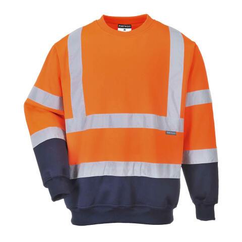 Portwest B306 Sudadera bicolor de alta visibilidad Orange/Marine - Talla XXXL