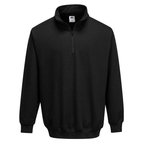 Portwest B309 Sudadera Sorrento con cremallera en el cuello Noir - Talla XS