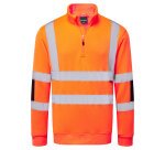 Portwest B314 High Visibility Knitted Sweatshirt Zip Collar
