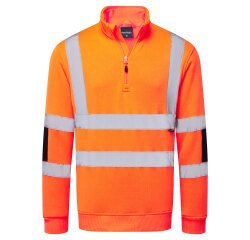 Portwest B314 High Visibility Knitted Sweatshirt Zip Collar