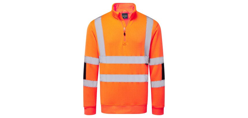 Portwest B314 High Visibility Knitted Sweatshirt Zip Collar