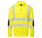 Portwest B314 Strick-Sweatshirt mit hohem Sichtbarkeitskragen und Reißverschluss