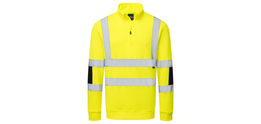 Portwest B314 Strick-Sweatshirt mit hohem Sichtbarkeitskragen und Reißverschluss