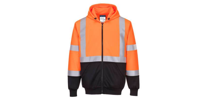 Portwest B315 Sweat Hi-Vis bicolore zippé à capuche