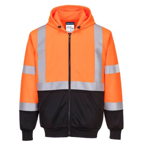 Portwest B315 Sweat Hi-Vis bicolore zippé à capuche