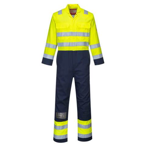 Portwest BIZ7 Mono Bizflame Work Hi-Vis antiestático Jaune/Marine - Talla XXXL - Estándar