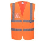 Portwest C371 Gilet i-Vis bande orizzontali e verticali con zip