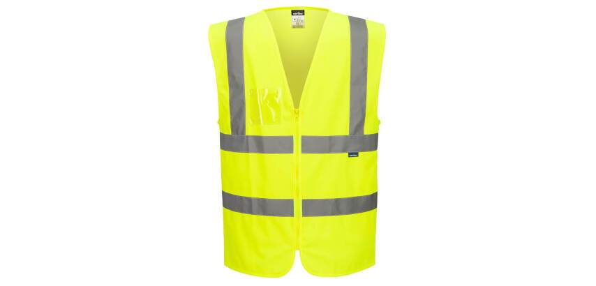 Portwest C371 Gilet Haute Visibilité Zippé Bandes Ceinture et Bretelles