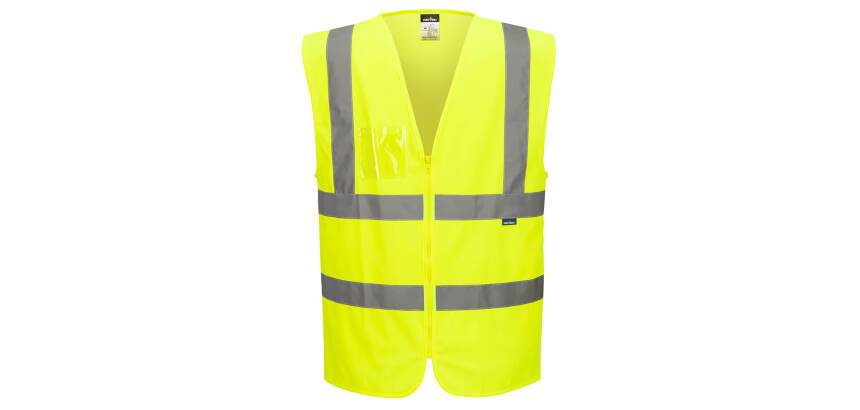 Portwest C371 Gilet Haute Visibilité Zippé Bandes Ceinture et Bretelles