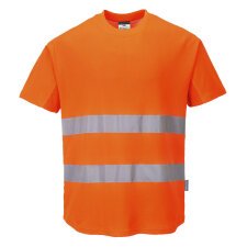 Portwest C394 T-shirt Mesh Cotton Comfort Hi-Vis