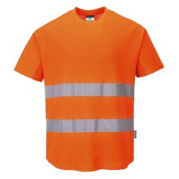 Portwest C394 Hi-Vis Katoen Comfort Mesh Insert T-shirt S/S