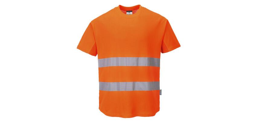 Portwest C394 T-shirt Mesh Cotton Comfort Hi-Vis