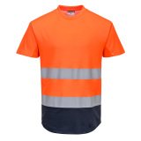 Portwest C395 T-shirt Bicolore Mesh Cotton Comfort Hi-Vis