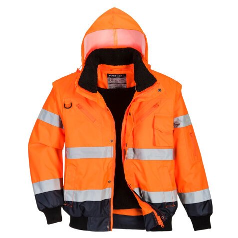 Portwest C465 Blouson Bomber 3-en-1 Haute Visibilité Bicolore