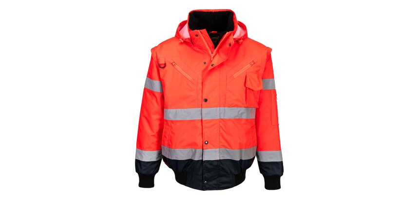 Portwest C465 Blouson Bomber 3-en-1 Haute Visibilité Bicolore