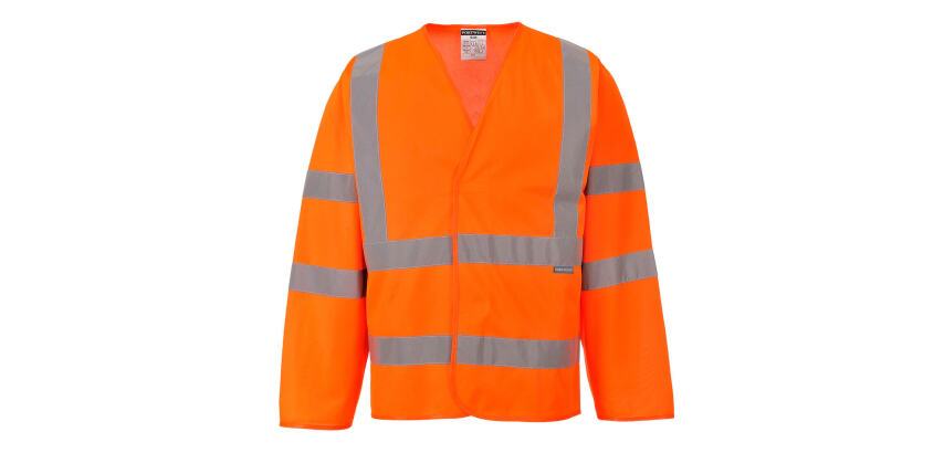 Portwest C473 Chaqueta manga larga de alta visibilidad con tirantes y dos bandas