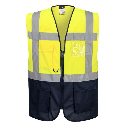Portwest C476 Chaleco de alta visibilidad Warsaw Contrast Executive Jaune/Noir - Talla XS