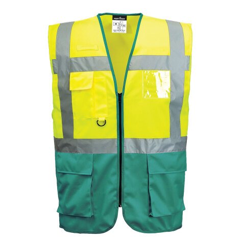 Portwest C476 Chaleco de alta visibilidad Warsaw Contrast Executive Jaune/Vert - Talla XXL