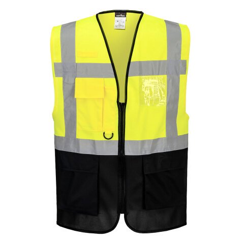 Portwest C476 Chaleco de alta visibilidad Warsaw Contrast Executive Jaune/Marine - Talla XS