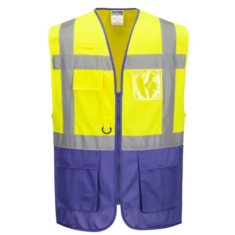 Portwest C476 Chaleco de alta visibilidad Warsaw Contrast Executive Jaune/violet - Talla XS