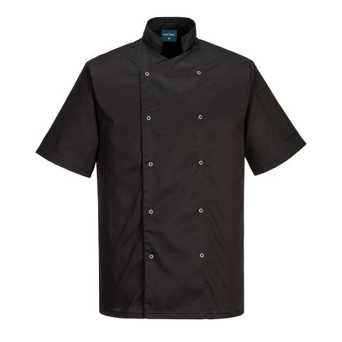 Portwest C733 Chaqueta de cocina Cumbria de manga corta Noir - Talla XXL