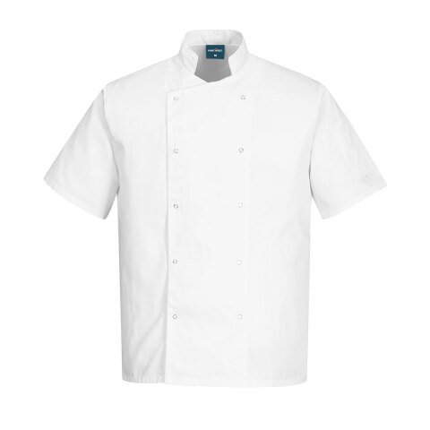 Portwest C733 Chaqueta de cocina Cumbria de manga corta Blanc - Talla XXXL