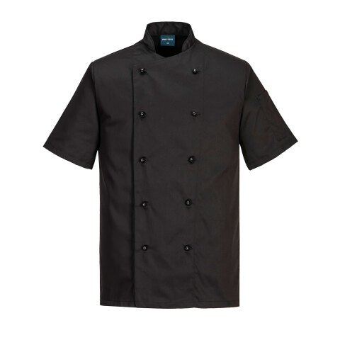Portwest C734 Chaqueta de cocina Kent de manga corta Noir - Talla XXXL