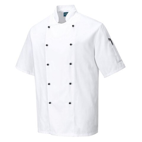 Portwest C734 Chaqueta de cocina Kent de manga corta Blanc - Talla XXXL