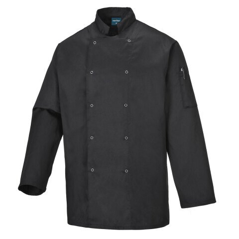 Portwest C833 Chaqueta de cocina Suffolk, con manga larga Noir - Talla XXXL