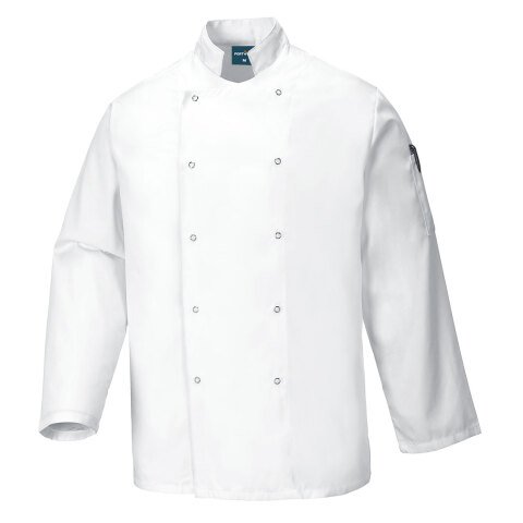 Portwest C833 Chaqueta de cocina Suffolk, con manga larga Blanc - Talla XS