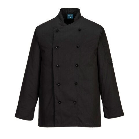 Portwest C834 Chaqueta de cocina Somerset , con manga larga Noir - Talla M