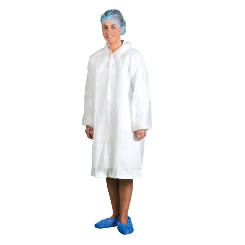 Portwest D118 Bata desechable de PP para visitas (Pack 200) Blanc - Talla XL