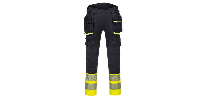 Portwest DX445 DX4 High-Visibility Class 1 Pants with Floating Pockets
