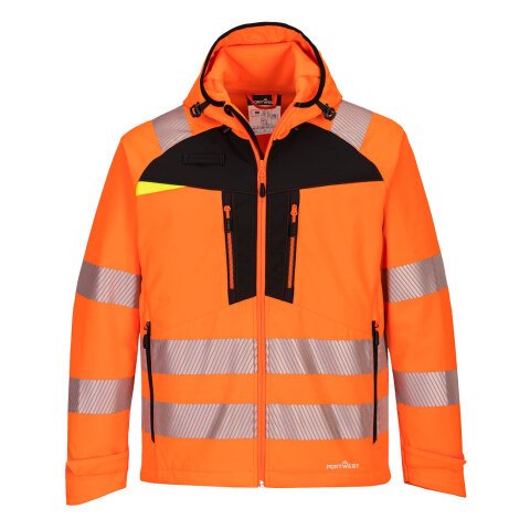 Portwest DX475 Softshell de alta visibilidad DX4 Orange/Noir - Talla XXXL