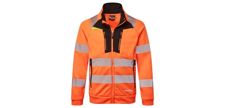 Portwest DX477 Sweatshirt mit Reißverschluss und Stehkragen DX4 Hi-Vis