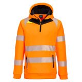 Portwest DX482 DX4 Felpa con cappuccio Hi-Vis 1/4 Zip