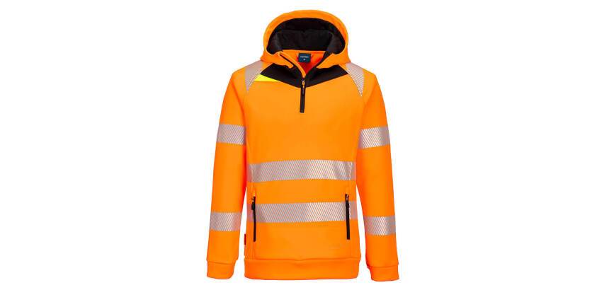 Portwest DX482 DX4 Hi-Vis 1/4 Zip Hoodie