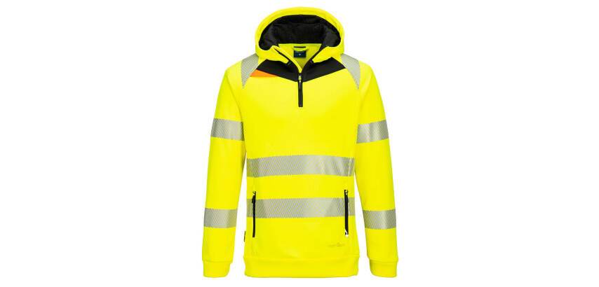 Portwest DX482 DX4 Hi-Vis 1/4 Zip Hoodie