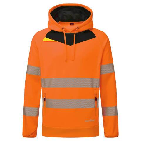 Portwest DX483 Sudadera DX4 de alta visibilidad con capucha Overhead Orange/Noir - Talla M