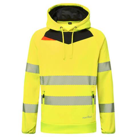 Portwest DX483 Sudadera DX4 de alta visibilidad con capucha Overhead Jaune/Noir - Talla XXXL