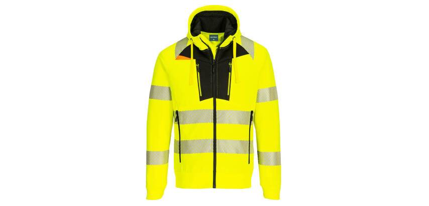 Portwest DX484 HV DX4 Reißverschluss-Kapuzenpullover