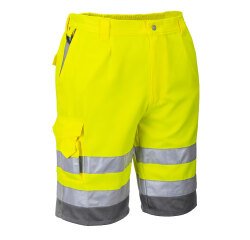 Portwest E043 Bermuda HiVis Poly-coton Jaune/Gris - Taille L