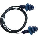 Portwest EP07 Detectable TPR Corded Ear Plugs (50 pairs) Bleu