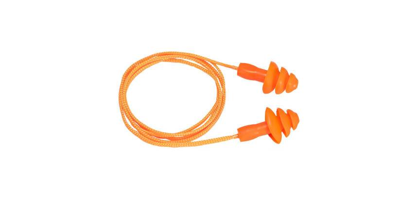 Portwest EP04 Bouchon d'oreille TPR avec cordon réutilisable (50 paires) Orange