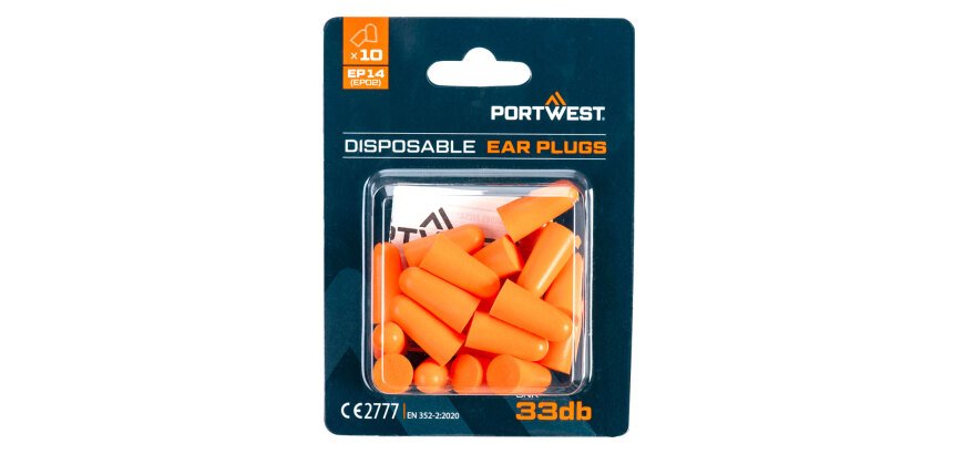 Portwest EP14 Bouchons d'oreille en mousse PU (10 paires) Orange