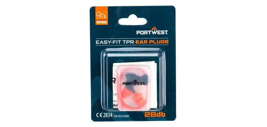 Portwest EP22 Tappi in TPR con cordino Easy Fit (1 paio) Orange